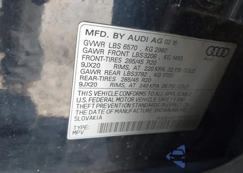 2017 Audi Q7 3.0T Premium z USA, uszkodzony, nr VIN WA1LAAF7XHD009176